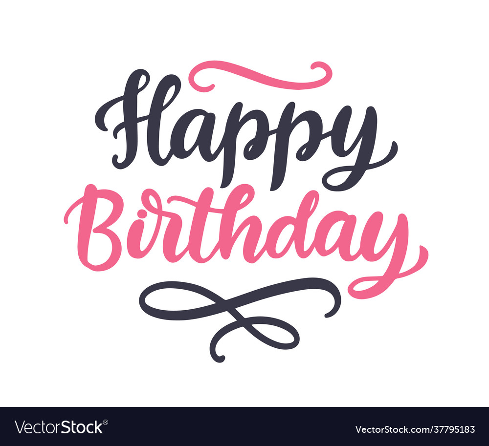 Happy birthday cute hand written lettering Vector Image