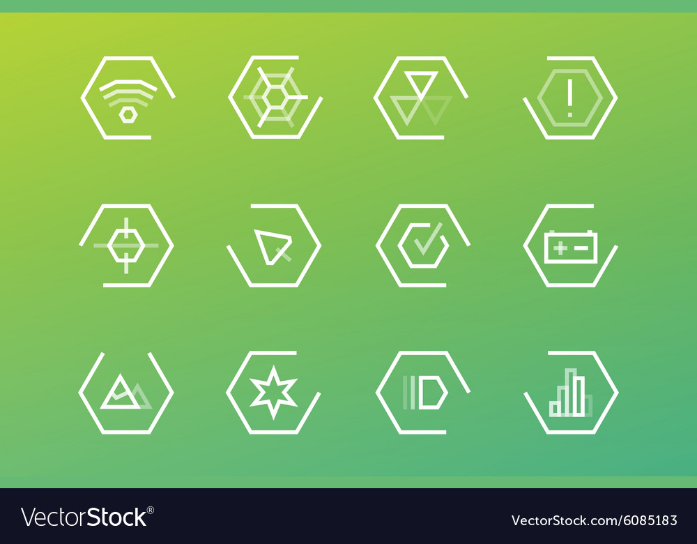 Outline ui technology icons set