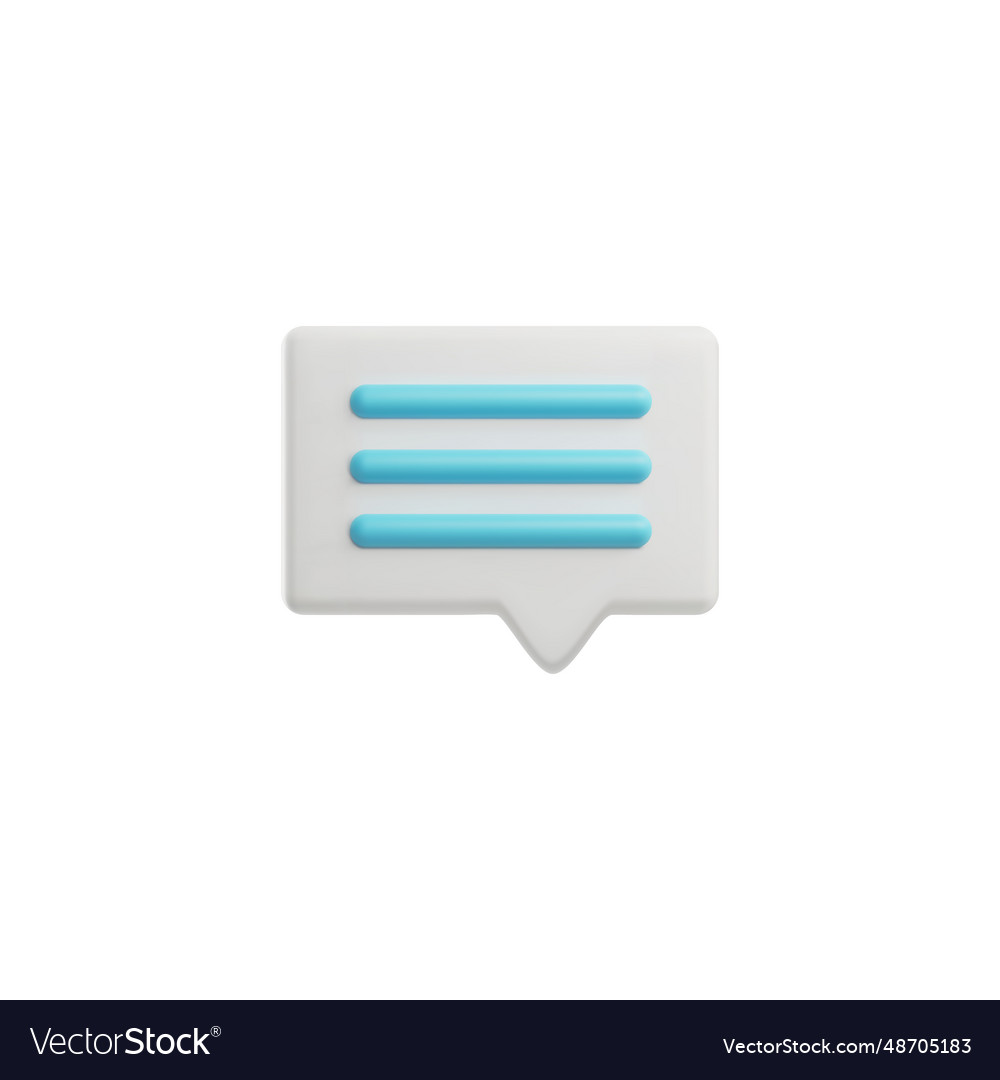 Realistic online message sign with blue lines 3d