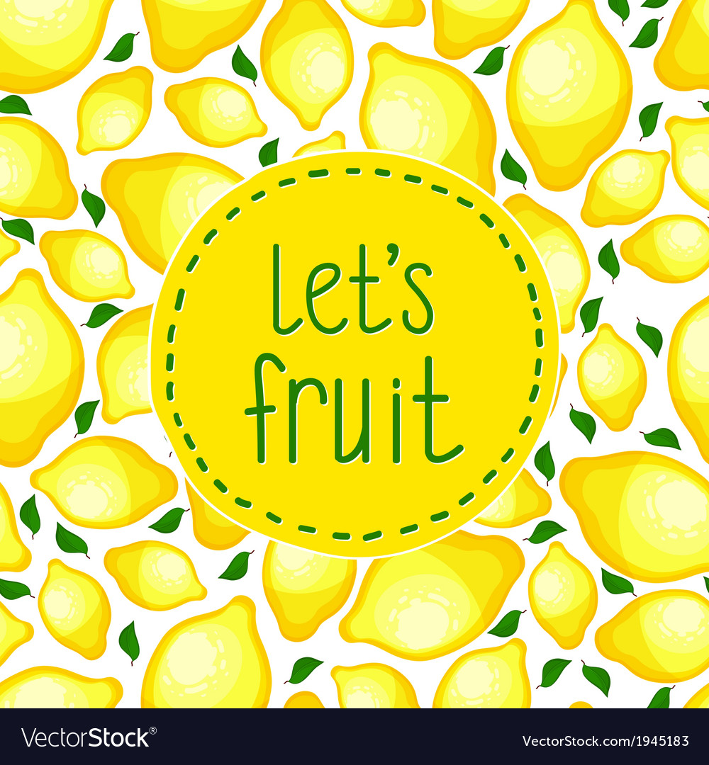 Seamless pattern of lemons