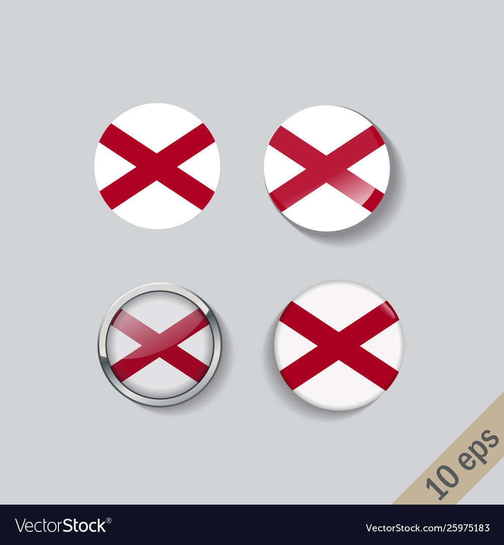 Set round buttons with image alabama