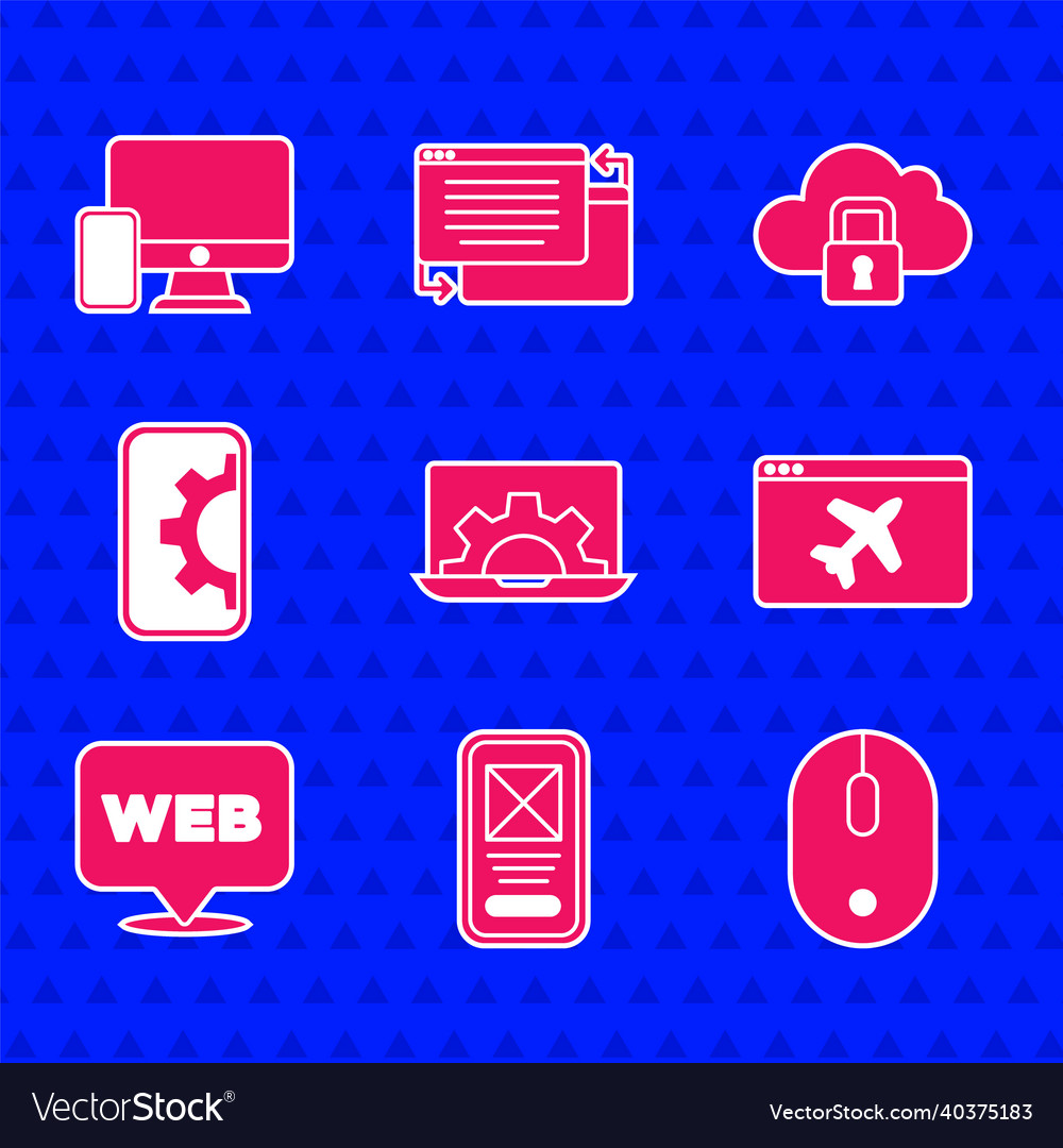 Set Web-Entwicklung ui oder ux-Design-Computer vector image Set Web-Entwicklung ui oder ux-Design-Computer