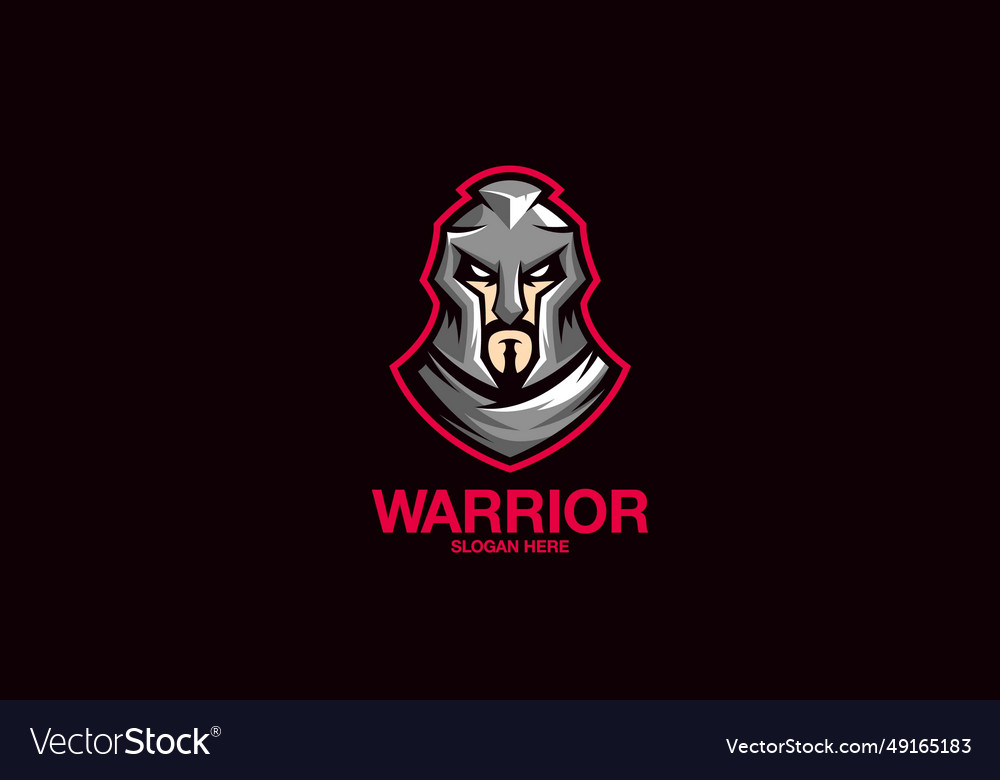 Spartan warrior logo template design Royalty Free Vector