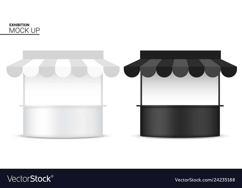 3d mock up realistic kiosk display pop booth