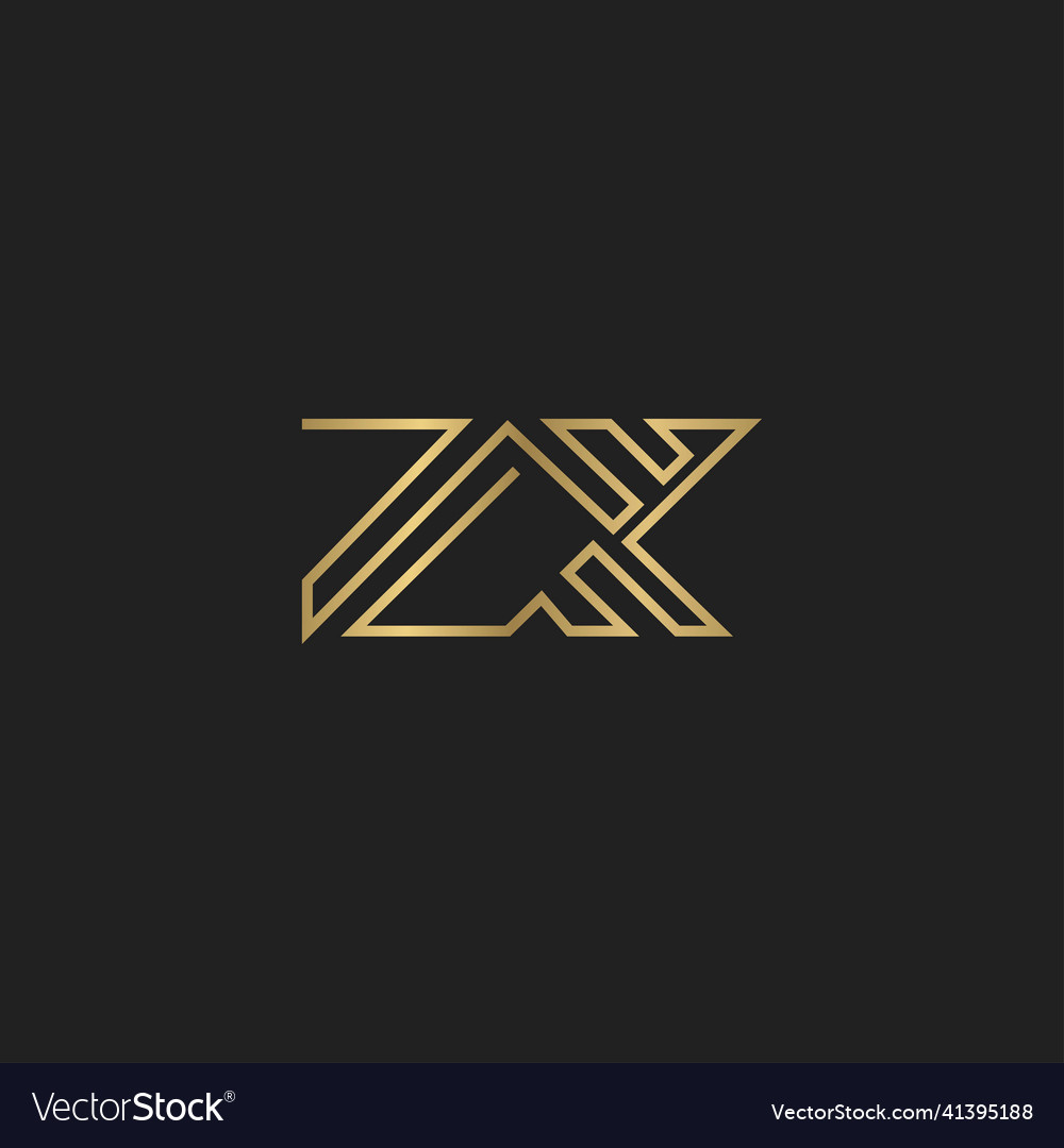 Alphabet initials logo xz zx x and z Royalty Free Vector