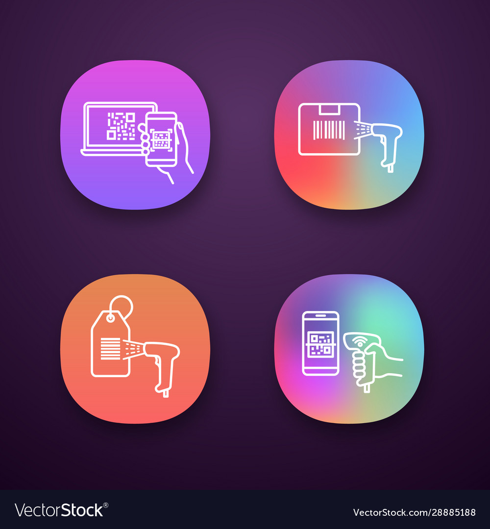 Barcodes app icons set