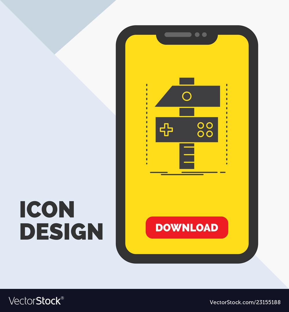 Build craft develop developer game glyph icon vector image Build craft develop developer game glyph icon