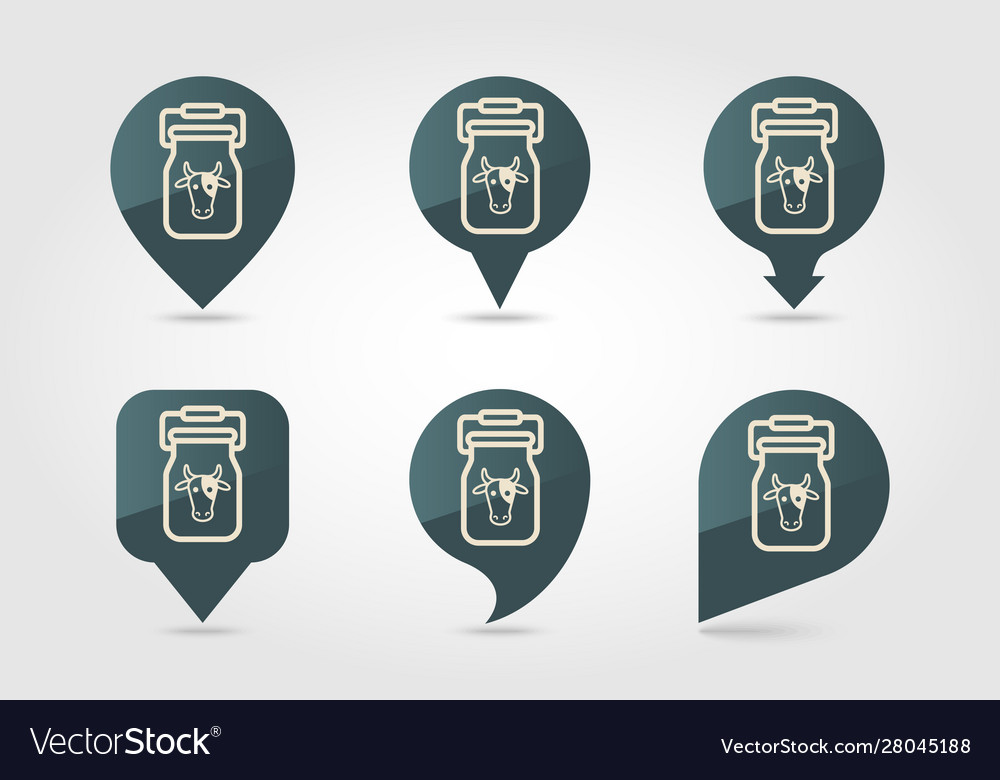 Can container for milk pin map icon