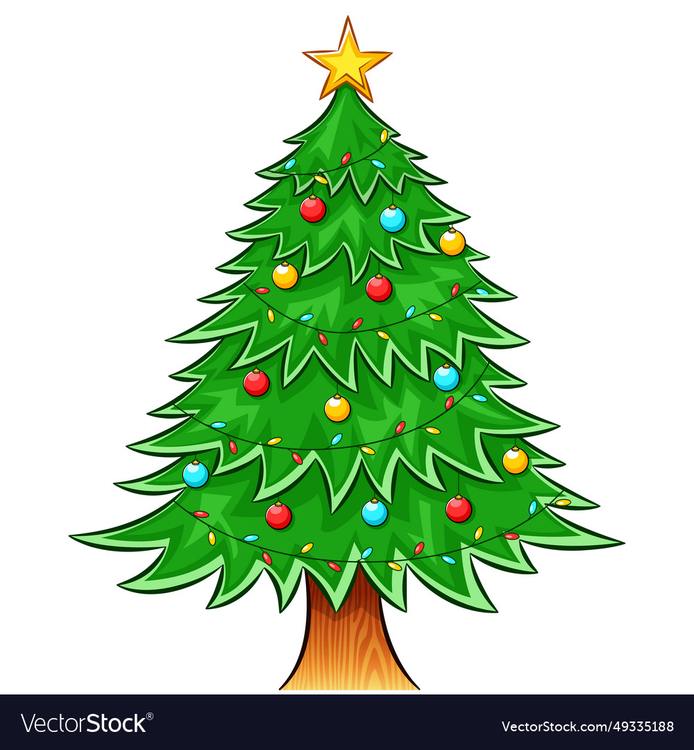 Christmas treee on white background Royalty Free Vector