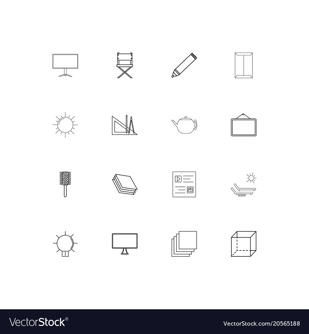 Creative process and design simple linear icons