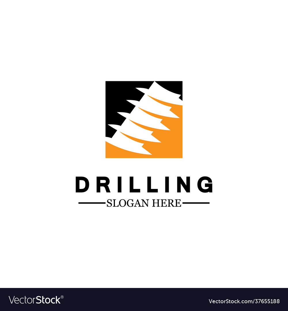 Drill logo icon design template for mining