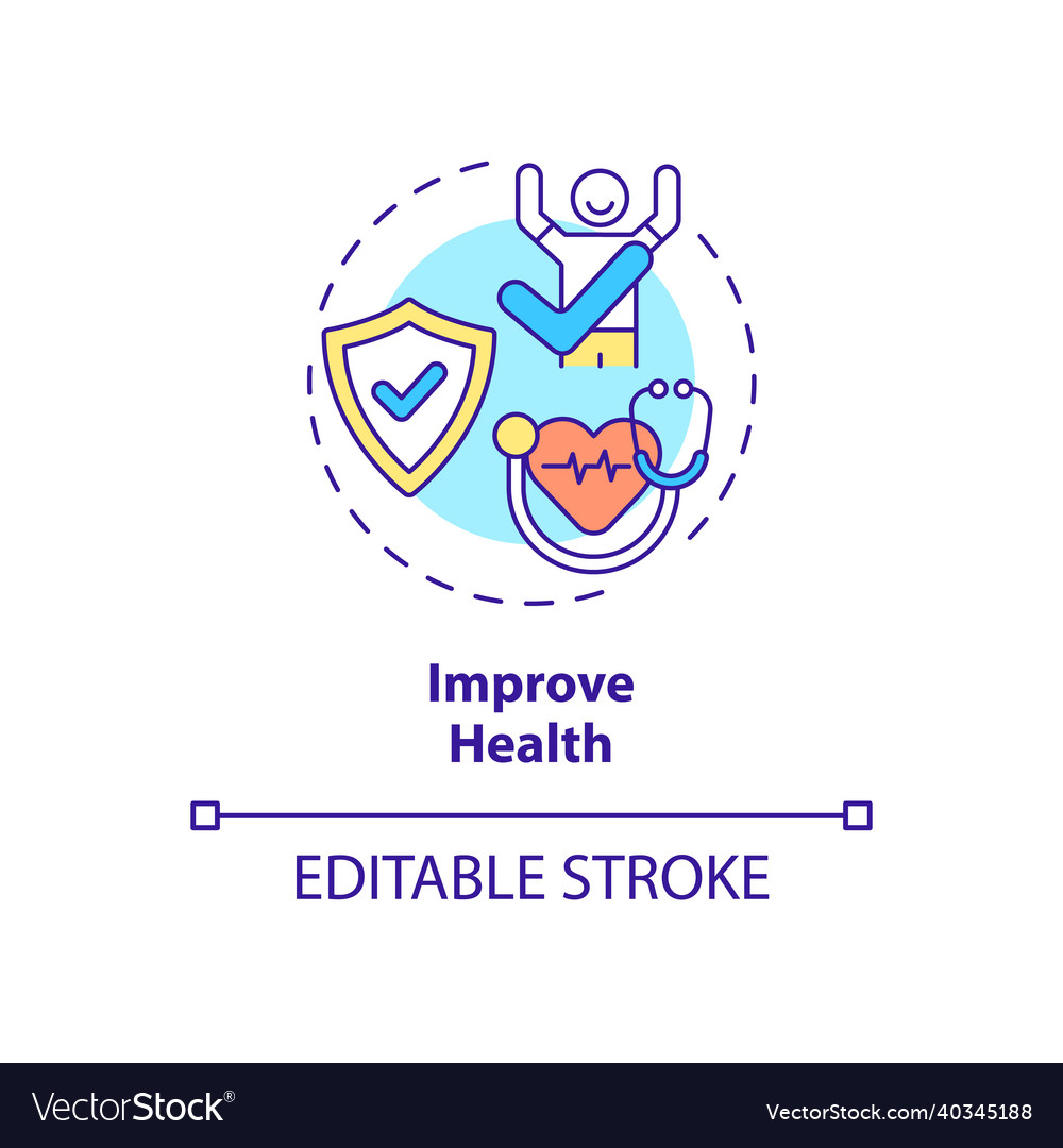 Improve health concept icon Royalty Free Vector Image