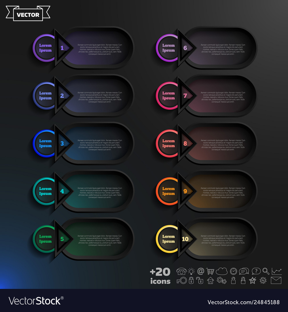 Infographic design list with colorful circles vector image Infographic design list with colorful circles