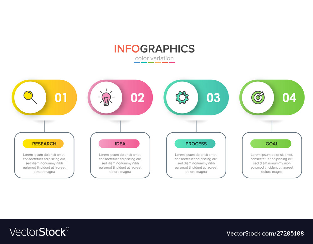 Infografisches Design mit Icons und 4 Optionen