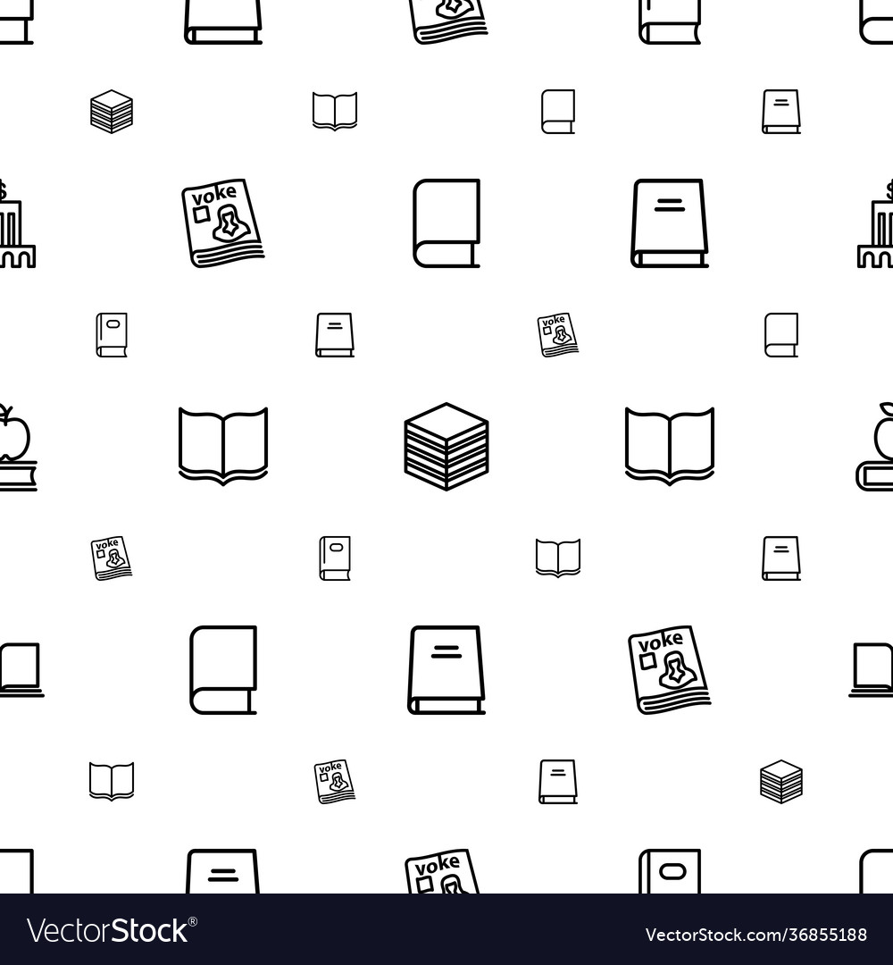 Library icons pattern seamless white background