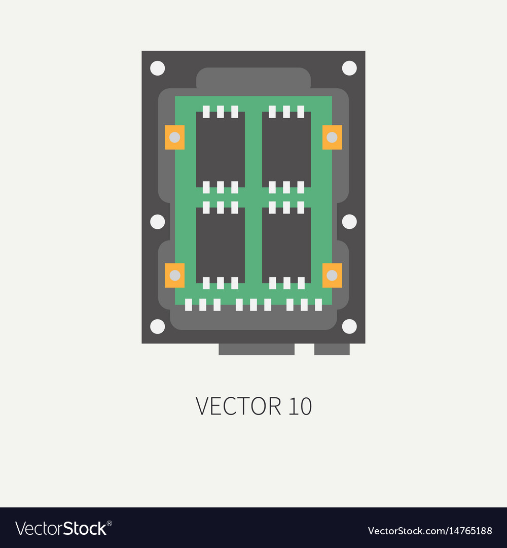 Plain flache Farbe Computer Teil Icon Daten