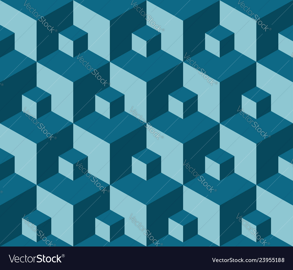 Seamless pattern 3d cube vector image Seamless pattern 3d cube