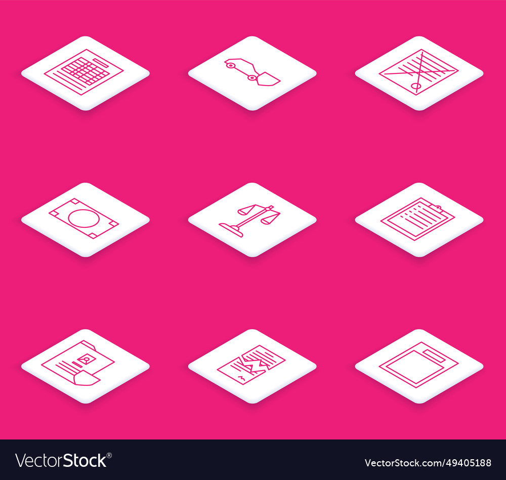 Set line report file document car with shield vector image Set line report file document car with shield