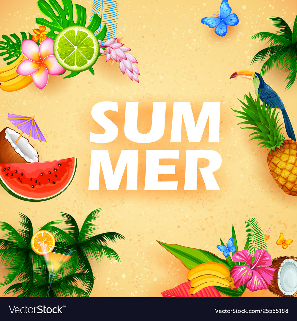 Summer time poster wallpaper for fun party