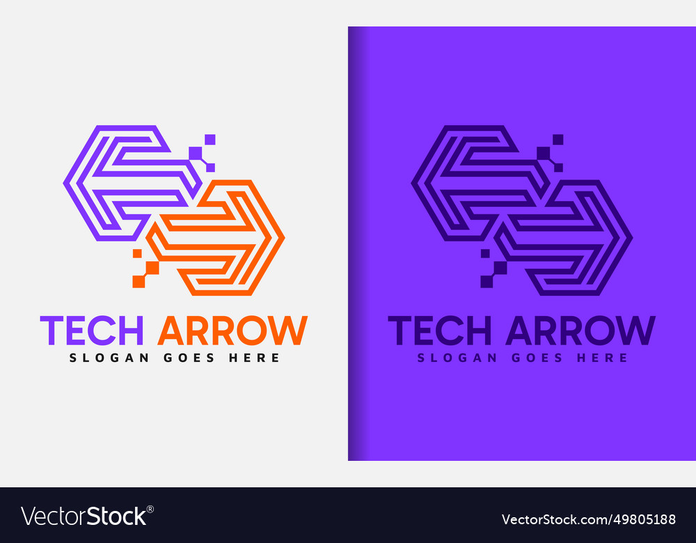 Tech arrow logo design abstract minimalist two