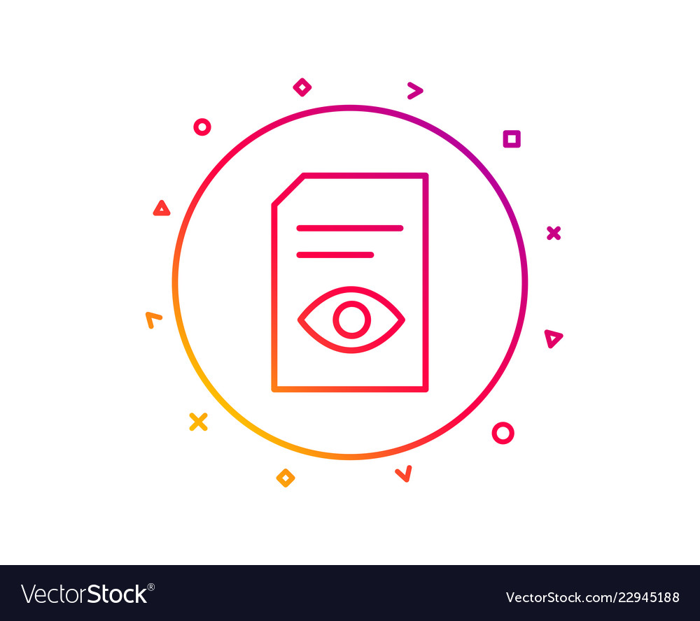 View document line icon open file sign vector image View document line icon open file sign