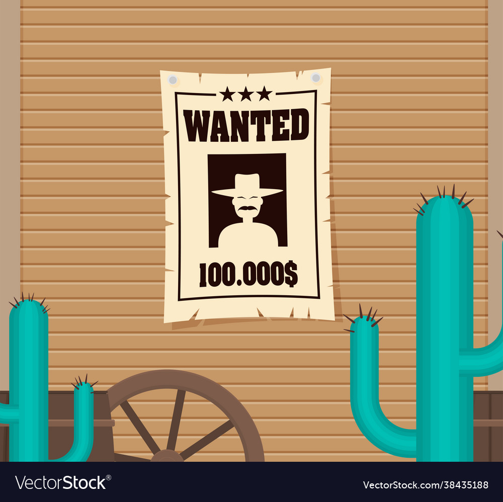 Vintage wanted poster flat