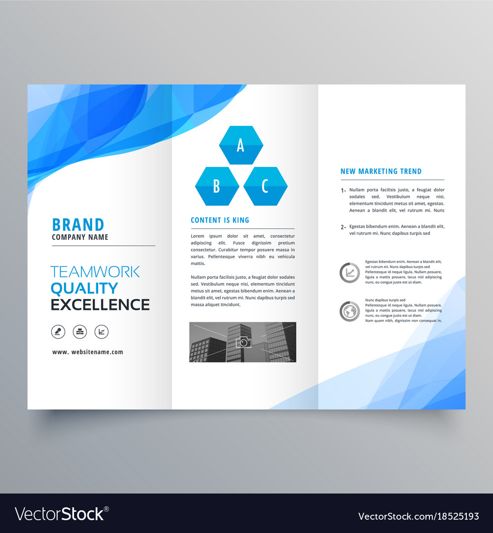 Abstract blue brochure design template Royalty Free Vector