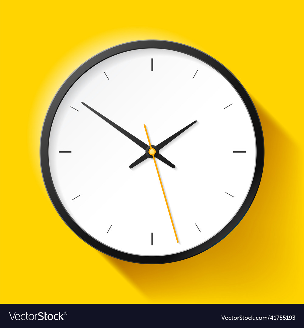 Clock icon in realistic style black timer vector image Clock icon in realistic style black timer