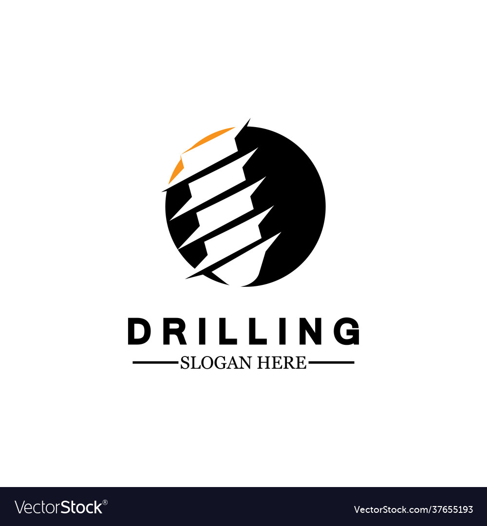 Drill logo icon design template for mining