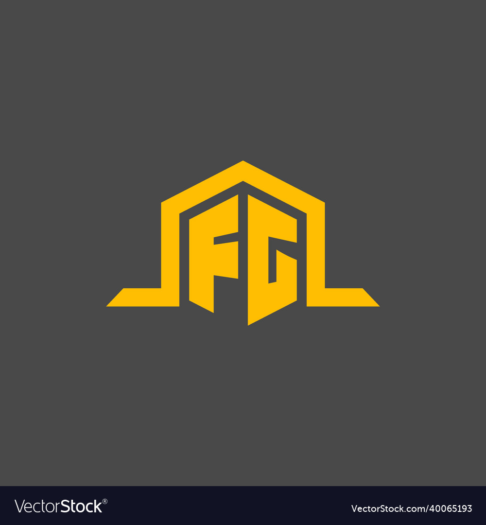 Fg monogram initial logo with hexagon style design