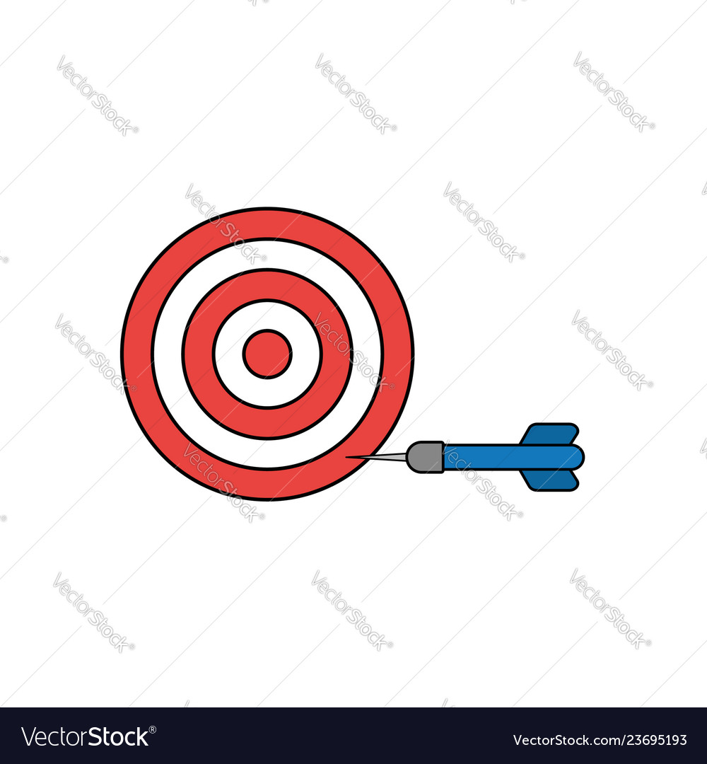 Flat design style concept of bullseye with dart vector image Flat design style concept of bullseye with dart