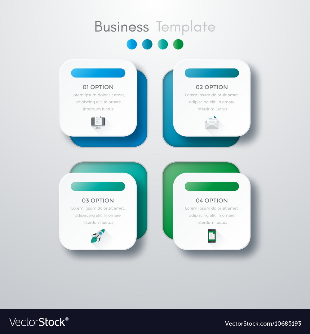 four square infographics royalty free vector image