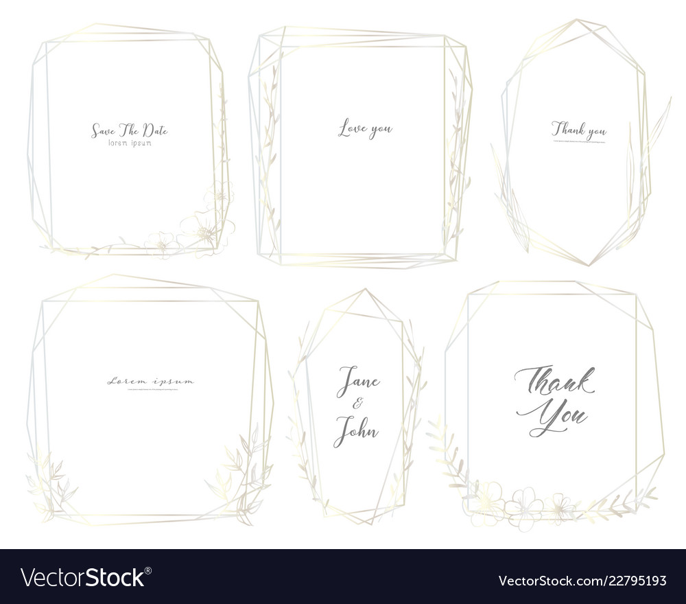 Geometric Floral Frame Set