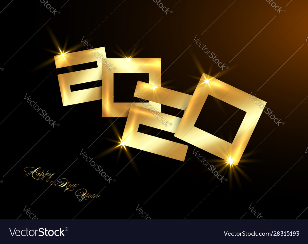 Gold 2020 happy new year luxury golden numbers vector image Gold 2020 happy new year luxury golden numbers