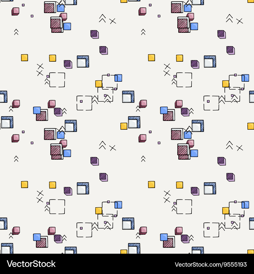 Hand drawn doodle seamless pattern Royalty Free Vector Image