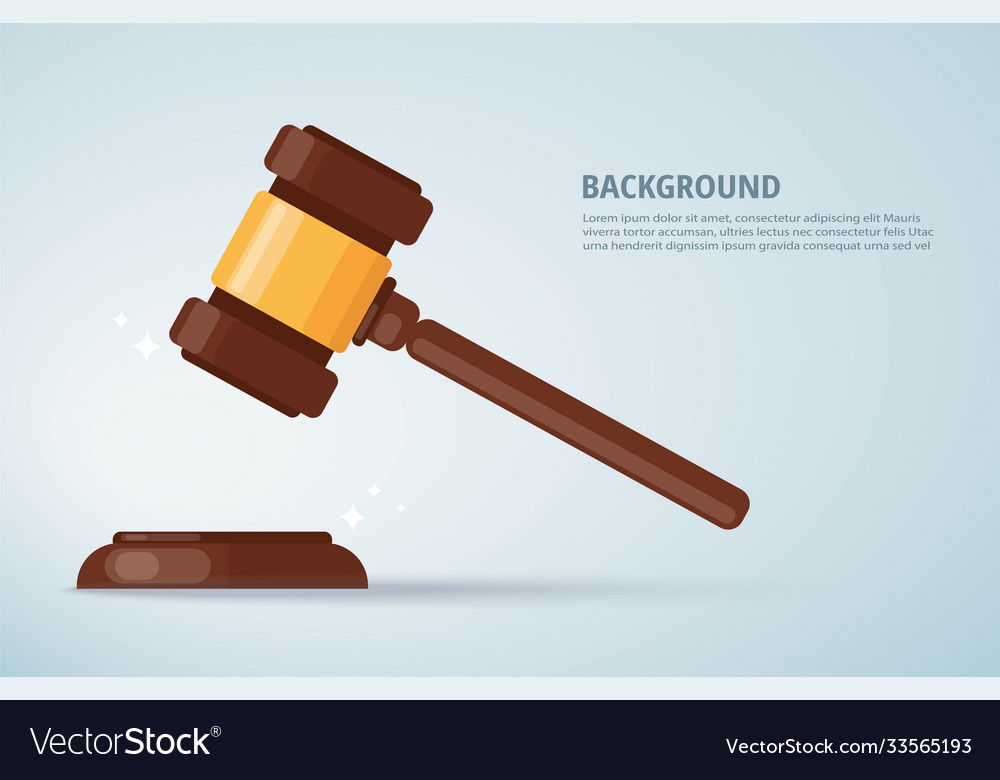 Judge wood hammer background concept justice vector image Judge wood hammer background concept justice