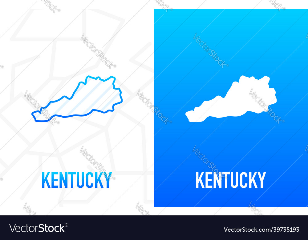 Kentucky us state contour line in white Vector Image