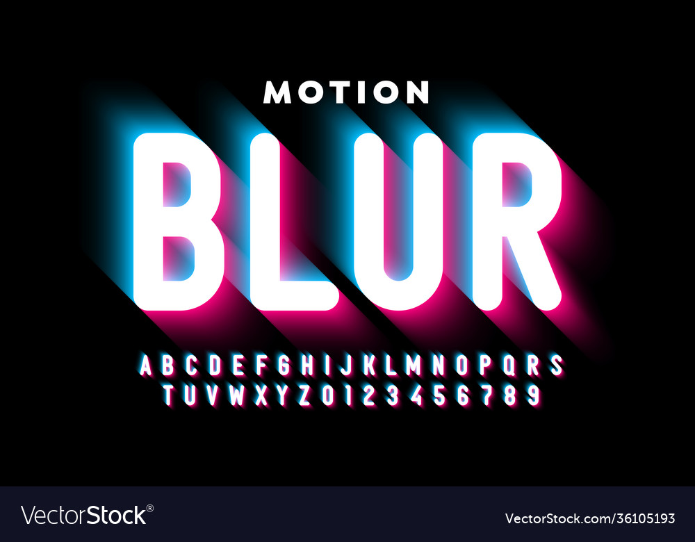 Motion blur style font design Royalty Free Vector Image