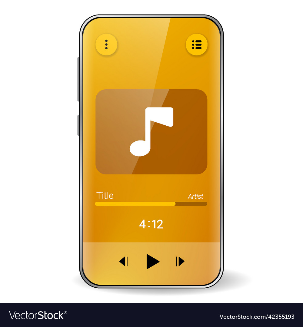 Music player user interface realistic smartphone