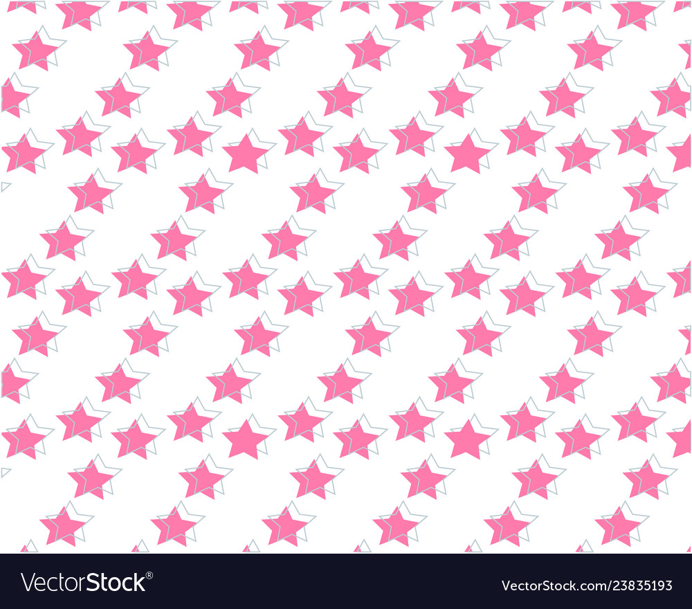 Pattern with pink textured stars on white