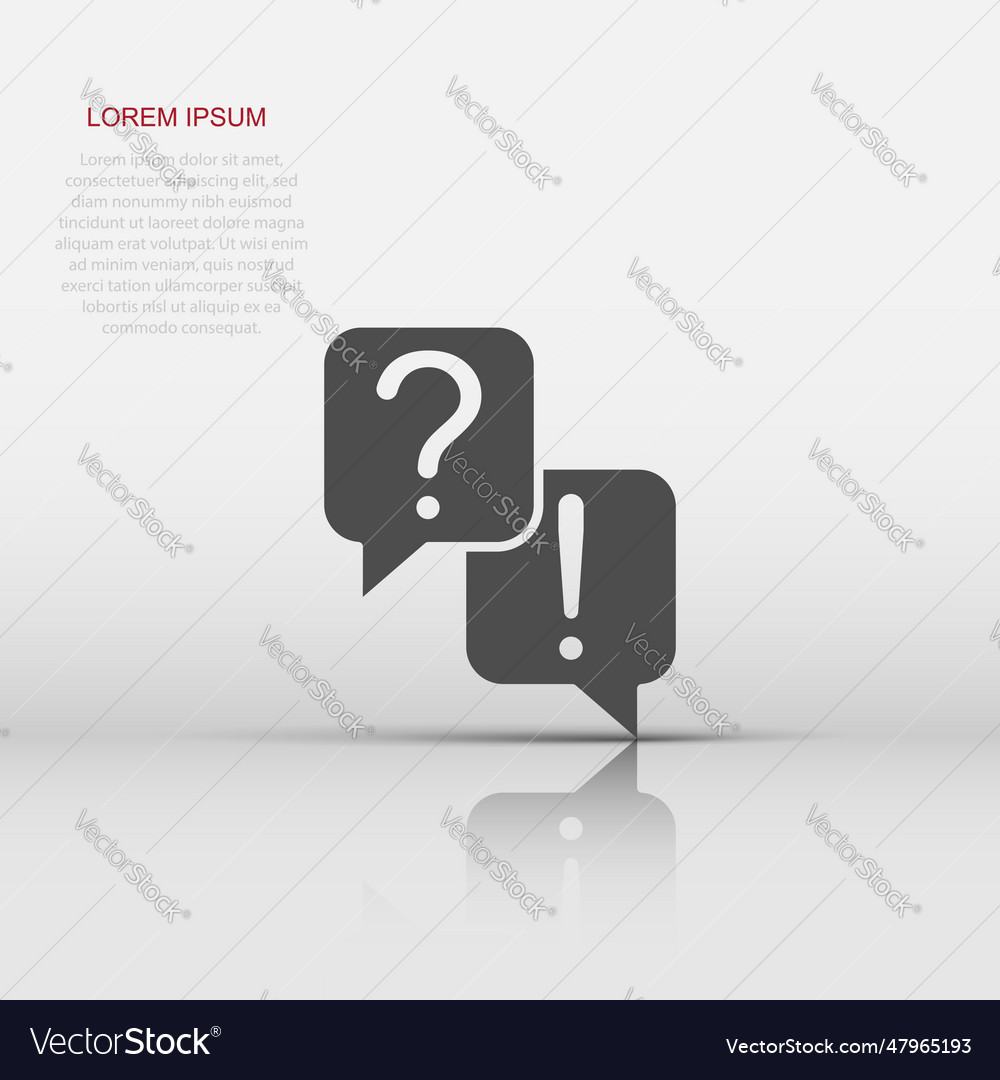Question and answer icon in flat style dialog Vector Image