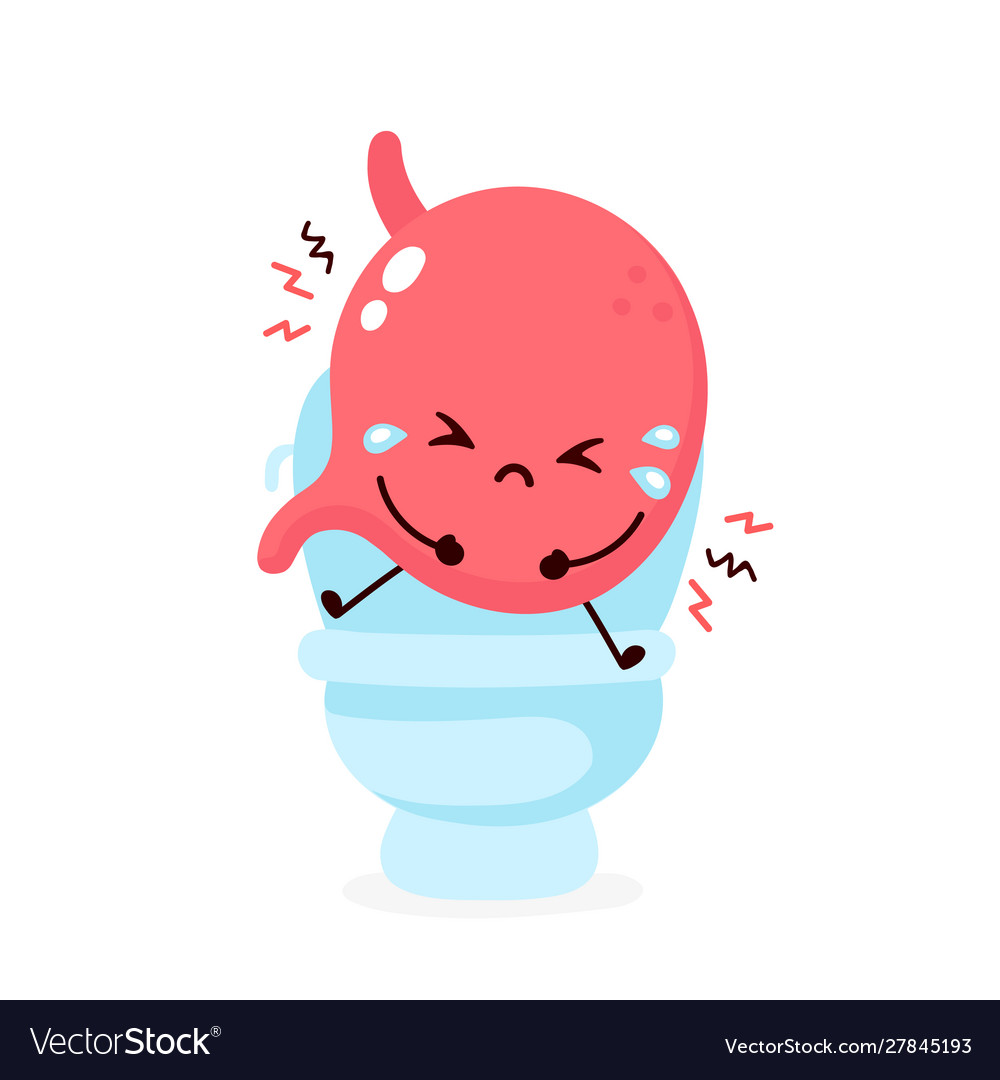 Sad sick cry cute stomach sitting on toilet Vector Image