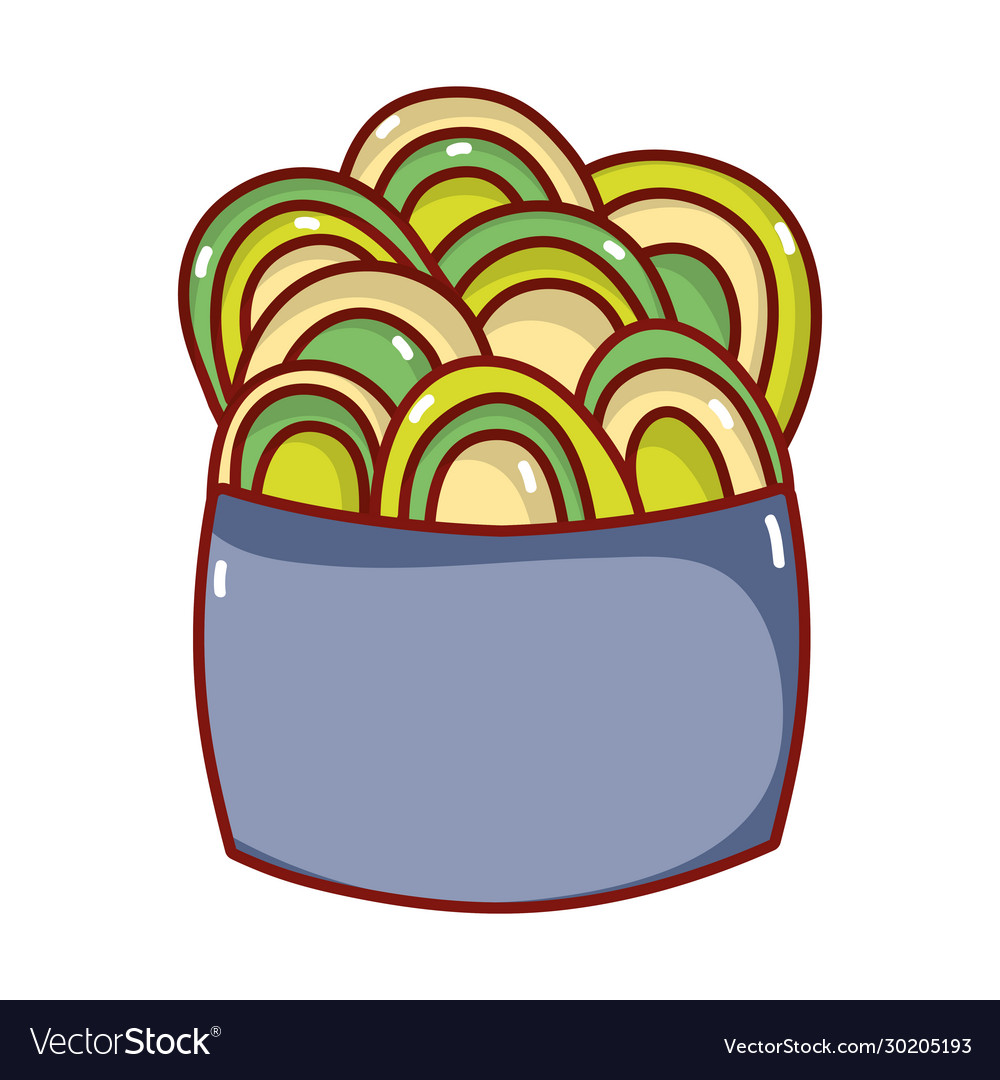 Salad food japanese menu cartoon isolated icon