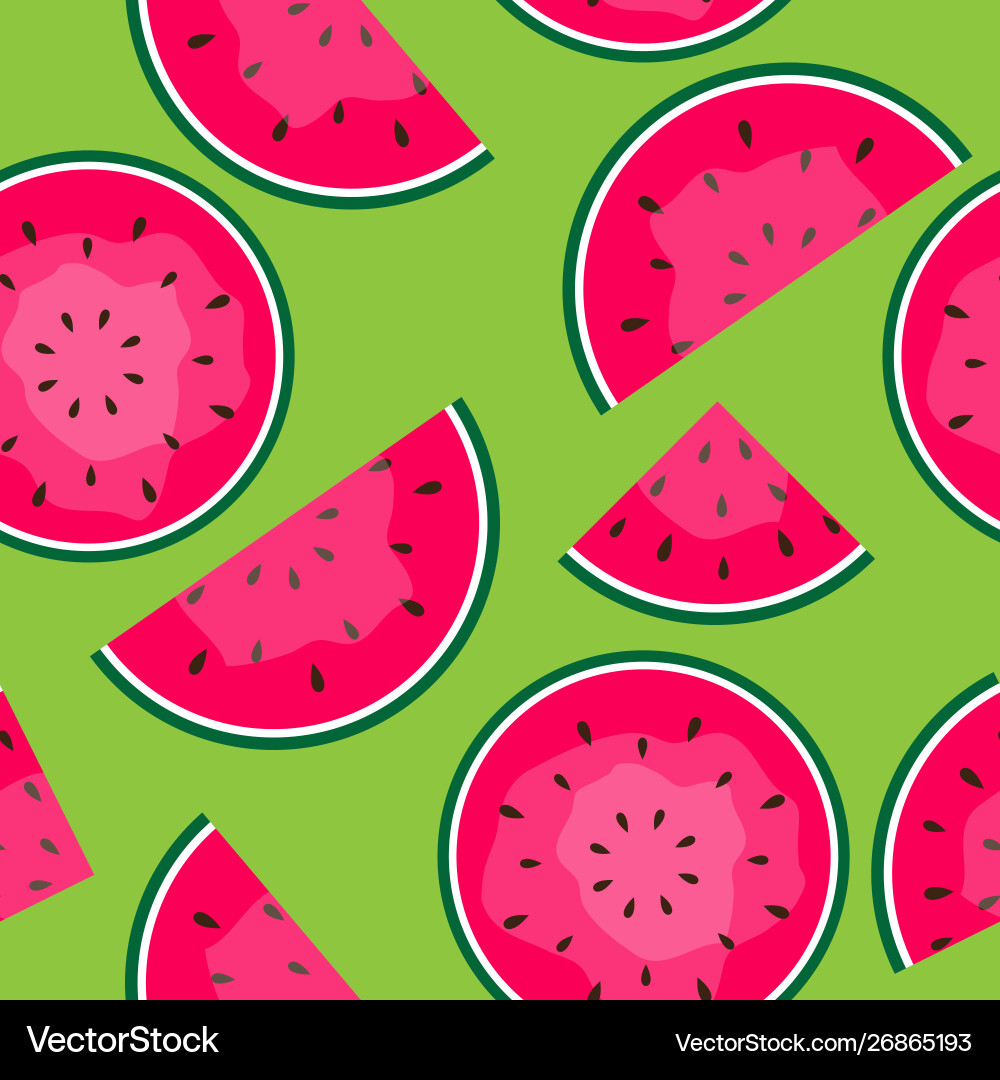 Seamless pattern background with watermelon Vector Image