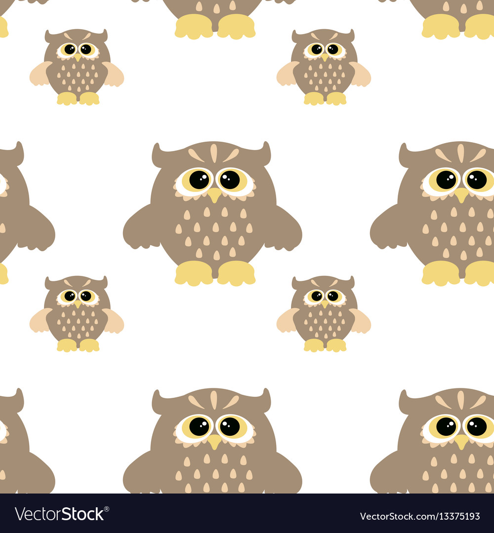 Seamless pattern with color owl