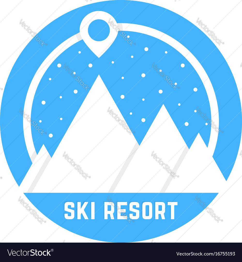 Simple ski resort logo Royalty Free Vector Image