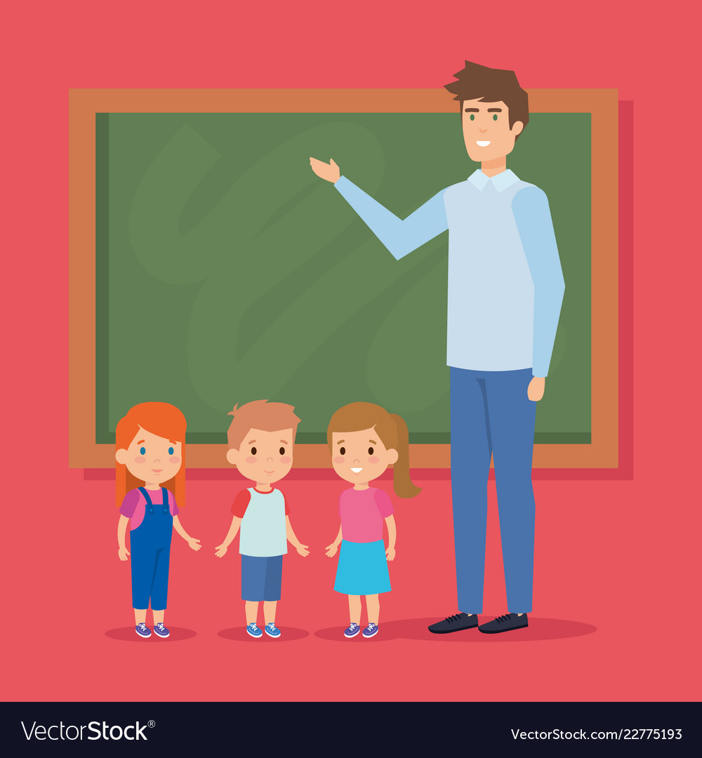 Teacher with blackboard design Royalty Free Vector Image