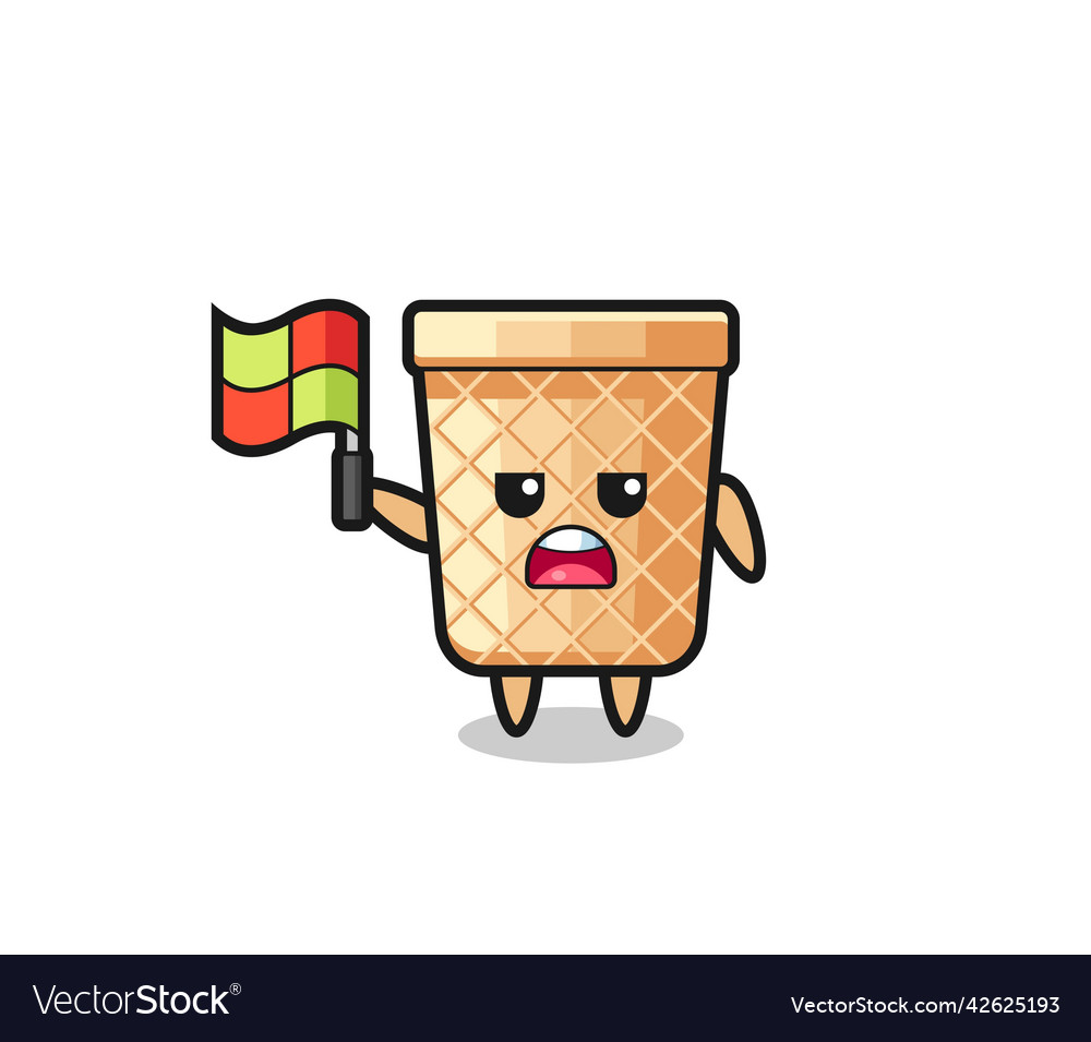 Waffle cone character as line judge putting