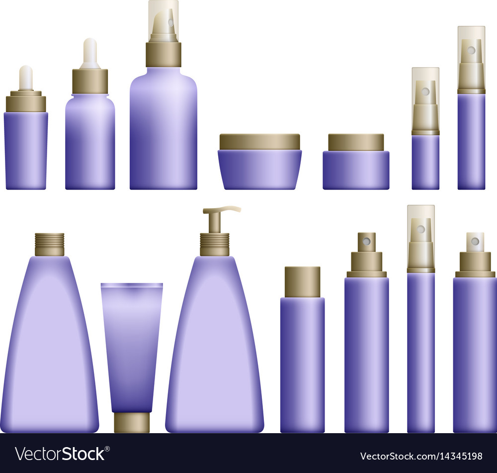 Blue Cosmetic Bottles Set