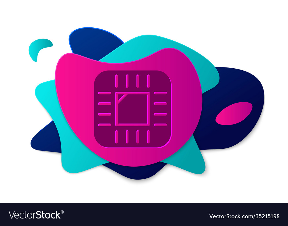 Farbrechnerprozessor mit Mikroschaltungen cpu vector image Farbrechnerprozessor mit Mikroschaltungen cpu